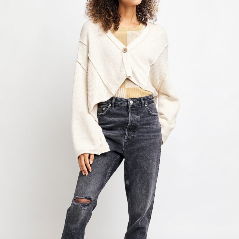 Free People We the Free Tera Card Lightweight Oversized Cardigan Large Shell